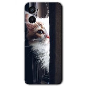 Oppo Reno 3 Kedi Bakışı Baskılı Uyumlu Silikon Kılıf
