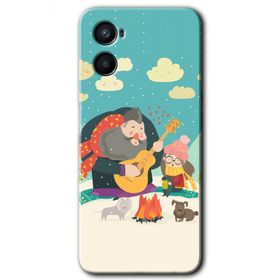 Oppo Reno 3 Kış Pikniği Baskılı Uyumlu Silikon Kılıf