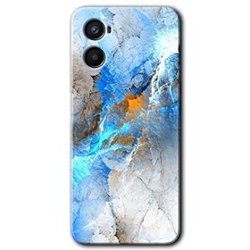 Oppo Reno 3 Mavi Buzul Baskılı Uyumlu Silikon Kılıf