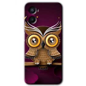 Oppo Reno 3 Owl Bird Branch Baskılı Uyumlu Silikon Kılıf