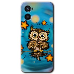 Oppo Reno 3 Owl Bird Stars Baskılı Uyumlu Silikon Kılıf
