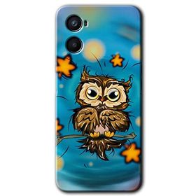 Oppo Reno 3 Owl Bird Stars Baskılı Uyumlu Silikon Kılıf