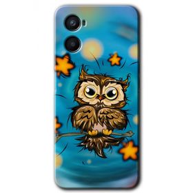 Oppo Reno 3 Owl Bird Stars Baskılı Uyumlu Silikon Kılıf