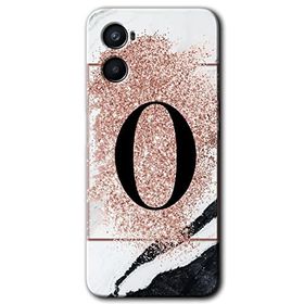 Oppo Reno 3 Pembe Mermer Desenli Ö Harfi Baskılı Uyumlu Silikon Kılıf