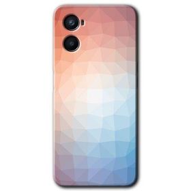Oppo Reno 3 Polygon Graident 3 Baskılı Uyumlu Silikon Kılıf