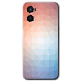 Oppo Reno 3 Polygon Graident 3 Baskılı Uyumlu Silikon Kılıf