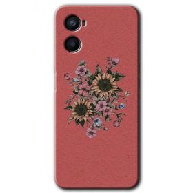 Oppo Reno 3 Retro Çiçek Baskılı Uyumlu Silikon Kılıf