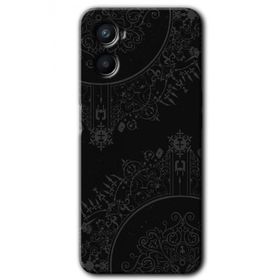 Oppo Reno 3 Siyah Mandala Baskılı Uyumlu Silikon Kılıf