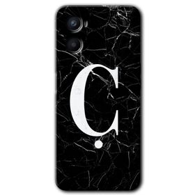 Oppo Reno 3 Siyah Mermer Desenli Ç Harfi Baskılı Uyumlu Silikon Kılıf