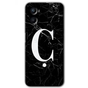 Oppo Reno 3 Siyah Mermer Desenli Ç Harfi Baskılı Uyumlu Silikon Kılıf
