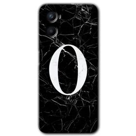 Oppo Reno 3 Siyah Mermer Desenli Ö Harfi Baskılı Uyumlu Silikon Kılıf