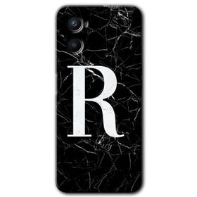 Oppo Reno 3 Siyah Mermer Desenli Ö Harfi Baskılı Uyumlu Silikon Kılıf