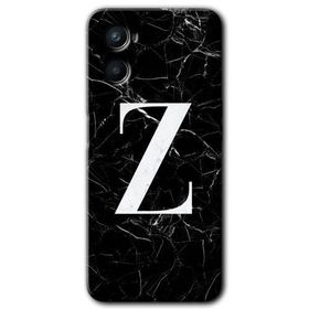 Oppo Reno 3 Siyah Mermer Desenli Z Harfi Baskılı Uyumlu Silikon Kılıf