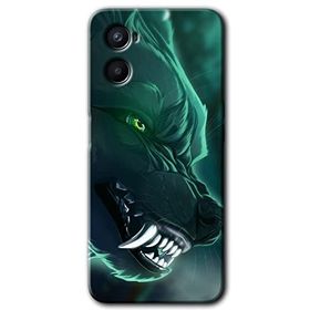 Oppo Reno 3 Yeşil Kurt Baskılı Uyumlu Silikon Kılıf