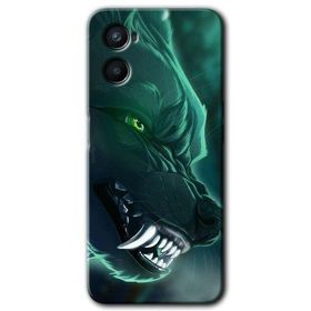 Oppo Reno 3 Yeşil Kurt Baskılı Uyumlu Silikon Kılıf