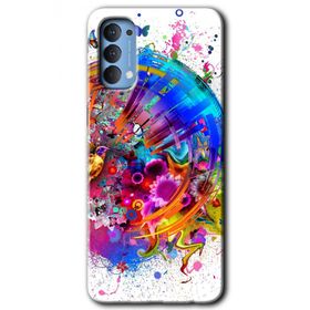 Oppo Reno 4 4K Clock Baskılı Uyumlu Silikon Kılıf