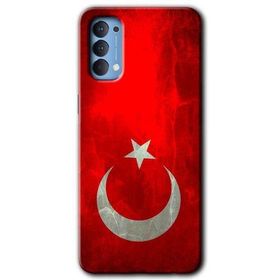 Oppo Reno 4 Albayrak Baskılı Uyumlu Silikon Kılıf