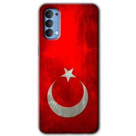 Oppo Reno 4 Albayrak Baskılı Uyumlu Silikon Kılıf