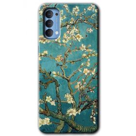 Oppo Reno 4 Almond Blossom Baskılı Uyumlu Silikon Kılıf
