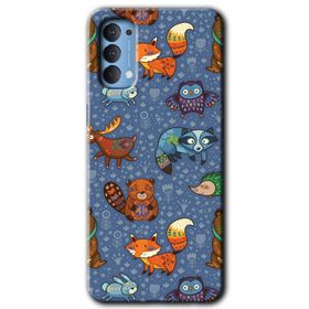 Oppo Reno 4 Animals Funny Baskılı Uyumlu Silikon Kılıf