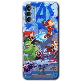 Oppo Reno 4 Avengers Cartoon Baskılı Uyumlu Silikon Kılıf
