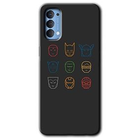 Oppo Reno 4 Avengers Minimalism Baskılı Uyumlu Silikon Kılıf