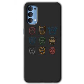 Oppo Reno 4 Avengers Minimalism Baskılı Uyumlu Silikon Kılıf