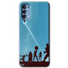Oppo Reno 4 Avengers Team Baskılı Uyumlu Silikon Kılıf