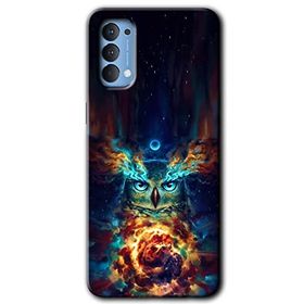 Oppo Reno 4 Ballı Baykuş Baskılı Uyumlu Silikon Kılıf