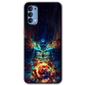 Oppo Reno 4 Ballı Baykuş Baskılı Uyumlu Silikon Kılıf