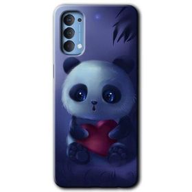 Oppo Reno 4 Bebek Panda Baskılı Uyumlu Silikon Kılıf