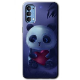 Oppo Reno 4 Bebek Panda Baskılı Uyumlu Silikon Kılıf