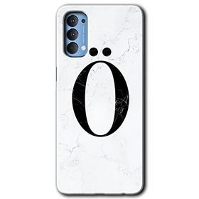 Oppo Reno 4 Beyaz Mermer Desenli Ö Harfi Baskılı Uyumlu Silikon Kılıf