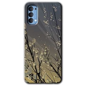 Oppo Reno 4 Branches Flowers Baskılı Uyumlu Silikon Kılıf