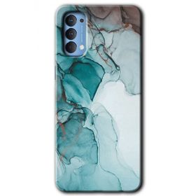 Oppo Reno 4 Buzul Mermer Baskılı Uyumlu Silikon Kılıf