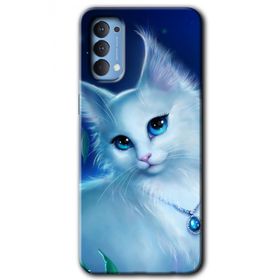 Oppo Reno 4 Cat Glance Baskılı Uyumlu Silikon Kılıf