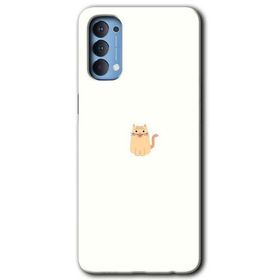 Oppo Reno 4 Cat Minimalism Baskılı Uyumlu Silikon Kılıf