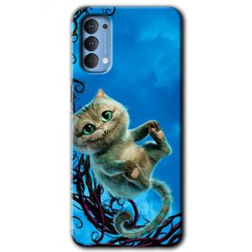 Oppo Reno 4 Çılgın Kedi Baskılı Uyumlu Silikon Kılıf