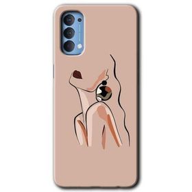 Oppo Reno 4 Çizim Silüet Baskılı Uyumlu Silikon Kılıf