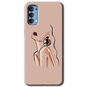 Oppo Reno 4 Çizim Silüet Baskılı Uyumlu Silikon Kılıf