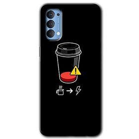 Oppo Reno 4 Coffee Battery Baskılı Uyumlu Silikon Kılıf