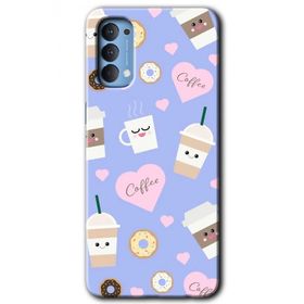 Oppo Reno 4 Coffee Cake Baskılı Uyumlu Silikon Kılıf