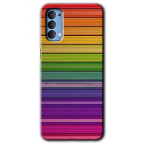 Oppo Reno 4 Colorful Lines Baskılı Uyumlu Silikon Kılıf