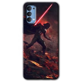 Oppo Reno 4 Darh Vader Wars Baskılı Uyumlu Silikon Kılıf