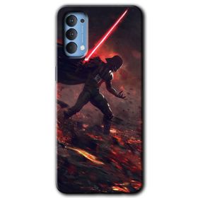Oppo Reno 4 Darh Vader Wars Baskılı Uyumlu Silikon Kılıf