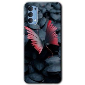 Oppo Reno 4 Dark Butterfly Baskılı Uyumlu Silikon Kılıf