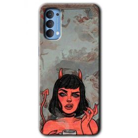 Oppo Reno 4 Devil Girl Baskılı Uyumlu Silikon Kılıf