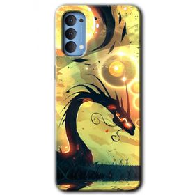 Oppo Reno 4 Digital Dragon Baskılı Uyumlu Silikon Kılıf