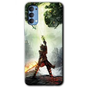 Oppo Reno 4 Dragon Hunter Baskılı Uyumlu Silikon Kılıf