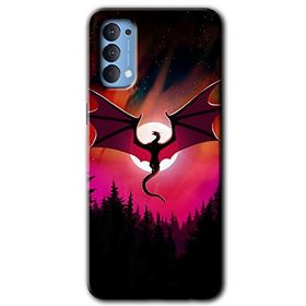Oppo Reno 4 Dragon Night Baskılı Uyumlu Silikon Kılıf